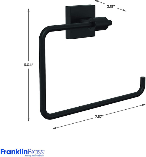 Franklin Brass Maxted Towel Ring, Matte Black, Bathroom Accessories, MAX46-FB 7.87 x 2.15 x 6.04 Inches