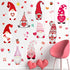 9 Sheets Valentines Day Decor Gnome Wall Stickers Valentines Wall Decals Heart Gnomes Window Stickers Gnomes Wall Vinyl Stickers for Living Room Bedroom Home Art Decor