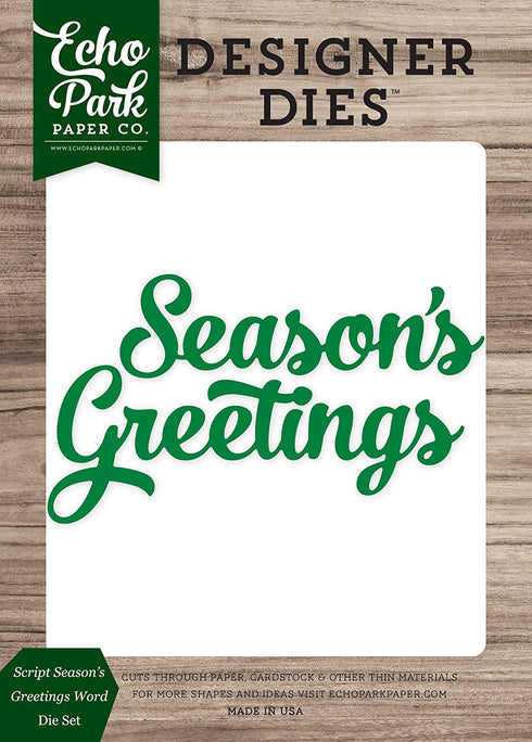 Echo Park Paper Company Script Season's Greetings Word Die Set