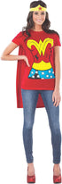 Rubies Women's DC Comics Wonder Woman T-Shirt with Cape and Headband