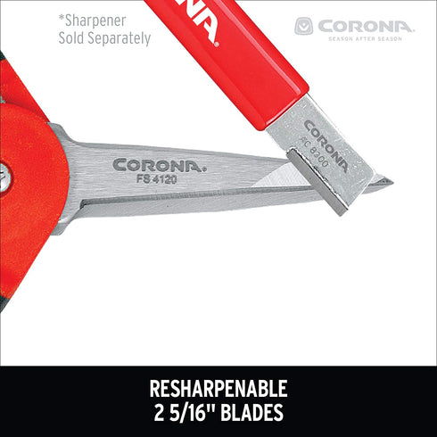 Corona FS 4120 Hydroponic Micro Snip Scissors for Gardening, Landscaping Herbs, Flowers and seedlings, 6-Inch, Red