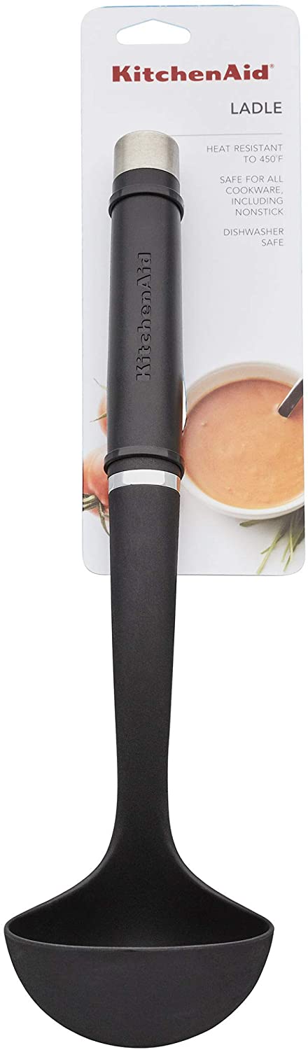 KitchenAid Gourmet Nylon Ladle, One Size, Black