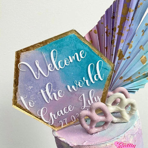 XIAOYUE 5 Sets Acrylic Blanks Hexagon with Stand,DIY Clear Wedding Signs,Personalized Hand Lettered Table Numbers (2.5'')