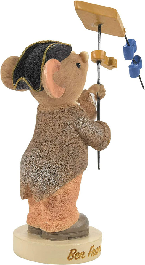 Enesco Tails with Heart Americana Benjamin Franklin Mouse Figurine, 2.99 Inch, Multicolor