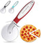 SCHVUBENR Premium Pizza Cutter - Stainless Steel Pizza Cutter Wheel - Easy to Cut and Clean - Super Sharp Pizza Slicer - Dishwasher Safe - Handles Large and Small Pizza - Corte De Pizza(Red)