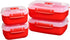 Sistema Heat and Eat 4 Rectangular Food Containers with Lids 1.25L + 2X 525ml | Locking Clips & Steam Release Vents | BPA-Free Microwave Set, 2x 1.25 Litre + 2x 525 ml, Red