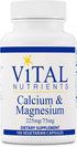 Vital Nutrients - Calcium and Magnesium - Cardiovascular, Muscle, and Bone Support - 100 Vegetarian Capsules per Bottle - 225 mg / 75 mg