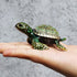 Waltz&F Diamond turtles Hinged Trinket Box Hand-painted Animal Figurine Collectible (green)