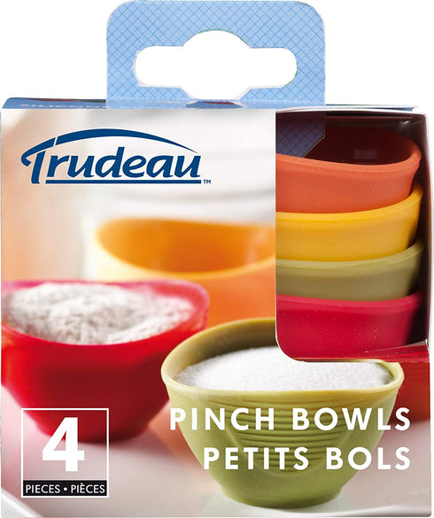 Trudeau Silicone, Set of 4 Pinch Bowls, 3-1/2 by 3-1/2, Multicolor