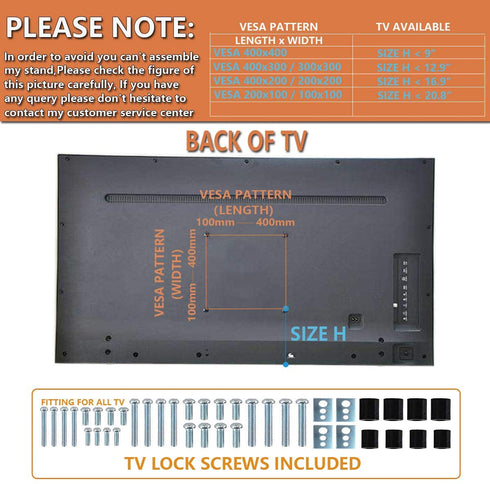 Hemudu Universal Table Top TV Stand Base VESA Pedestal Mount TV Legs for 27 inch to 55 inch LCD LED Plasma Flat Screen TVs with Cable Management and Height Adjustment tv Legs,Holds up to 125lbs
