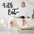 2 Pieces Wooden Let's Eat Sign, Rustic Black Cutout Eat Kitchen Decor, Kitchen Hanging Wall Plaque Farmhouse Wall Sign for Home Kitchen Dining Living Room Decoration