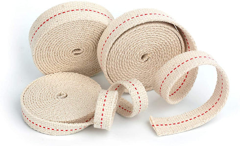 HuaArt 19.5 Foot /3 Rolls Oil Lamp Wick, 1/2 Inch Oil Lantern Wick, 3/4 Inch Flat Cotton Wick, 7/8 Inch Oil Lamp Wicks Burner with Stitch, 6.5 Feet per Roll