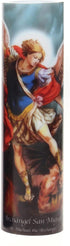 The Saints Collection St. Michael Flickering LED Prayer Candle with Timer, Prayer in English and Spanish, Religious Gift Ideas for Family and Friends