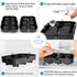 Zulay Kitchen Silicone Ice Cube Trays Set of 2 - Large Square Ice Cube Molds and Sphere Ice Ball Maker with Lid - BPA Free Reusable Ice Mold For Whiskey, Cocktails, Bourbon (Black)