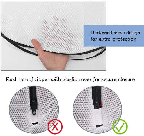 Tenn Well Shoe Washing Bags, Set of 3 Reusable Mesh Shoe Laundry Bags for Sneakers, Trainers, Running Shoes, Fit up to Mens Size 12