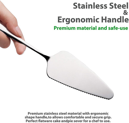 KISTVO 9-Inch Stainless Steel Pie Server, Cake Cutter Pie Pastry Server, Dessert Server for Cake Cheese Pie, Serrated Edge, Ergonomic Handle and Dishwasher-safe