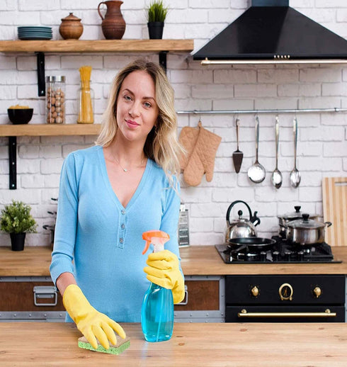 Natural Plant-Based Scrub Sponge by Scrub-it, Non-Scratch, Biodegradable scrubbing sponges with a Tough Anti-Bacterial scouring pad for Kitchen and Bathroom 24 Pack