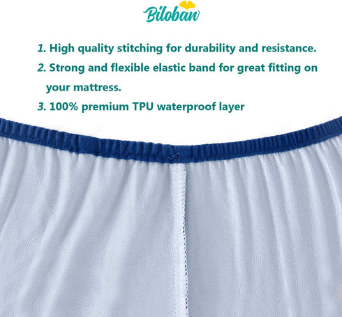 Waterproof Crib Sheets for Standard Crib Mattress, 2 Pack Navy Blue Crib Sheets, Ultra Soft Cotton Crib Mattress Sheets for Baby Boys & Baby Girls