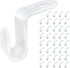 Andiker 40Pcs Clothes Hanger Connector Hooks, Plastic Mini Closet Hanger Organizer, Space Saving Cascading Connection Hooks for Clothes Hangers, White