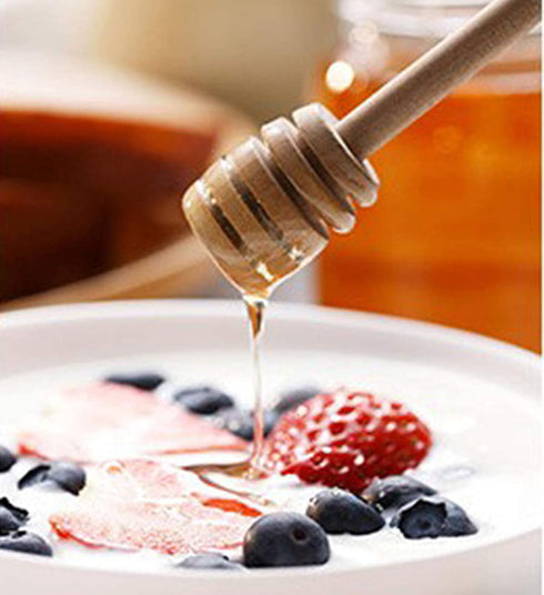 YYGMSS 50 Pcs Honey Dipper Stick Mini Wooden Dispensing Collecting Kitchen Dining (3 inch) (50pcs)