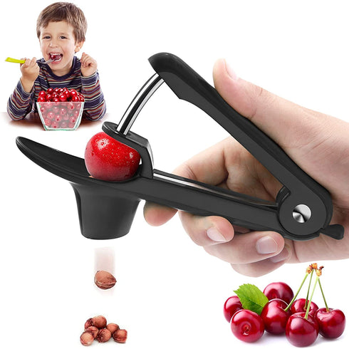 Cherry Pitter,Cherry Seed Remover Olives Pitter Tool, Cherries Corer Pitter Tool with Space-Saving Lock Design,Multi-Function Fruit Pit Remover for Making Cherry Jam ( Stainless Steel / Heavy-Duty)