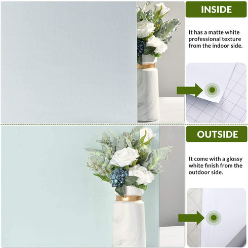 VELIMAX White Blackout Window Film, 100% Light Blocking Window Cover, Opaque Window Cling Vinyl, Privacy Film for Glass Windows, Sun Blocking Window Films Non Adhesive, 17.7in x 78.7in