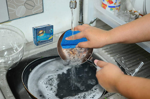 Scrubit Non-Scratch Cleaning Scrub Sponges- Scrubbing Dish Sponge Ideal for Washing Kitchen ,Dishes, Bathroom &More Dishwashing Sponge Along with A Thought Scrubber 24 sponges