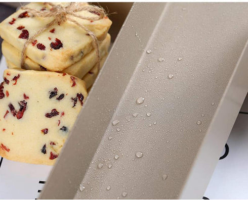 U Shape Cranberry Biscuit Mold DIY Non Stick Cookie Mold Long Biscuit Boxes Mold Rectangle Cake Pans Tray for Baking Cake Bread Cookies(Gold)
