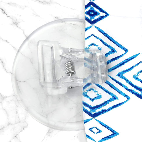 4 Pack Shower Curtain Clips, Shower Windproof Splash Guard - Self Adhesive Shower Curtain Weight Clip (Clear)