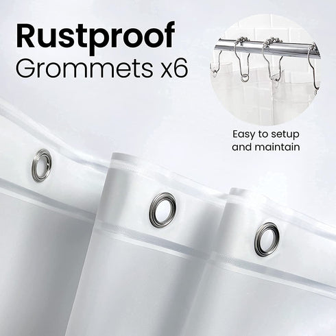 LiBa PEVA 8G Bathroom Small Shower Stall Curtain Liner, 36" W x 72" H Narrow Size, Clear, 8G Heavy Duty Waterproof Shower Stall Curtain Liner