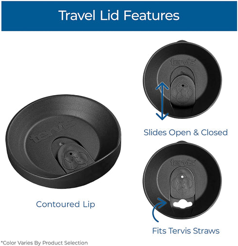Tervis Mimi Dainty Floral Insulated Travel Tumbler with Wrap and Navy Blue Lid, 16 oz - Tritan, Clear