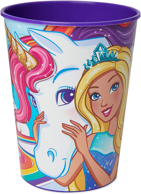 American Greetings Barbie Plastic Party Cups, 16 oz (8-Count)