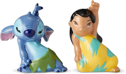 Enesco 6002267 Lilo and Stitch cermaic Salt and Pepper Shakers, 3.5 Inches, Multicolor