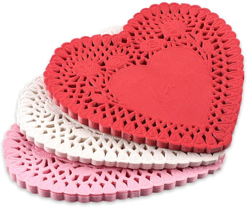 Mini Valentine Heart Doilies Pack of 120 - Crafts for Kids & Home Activities