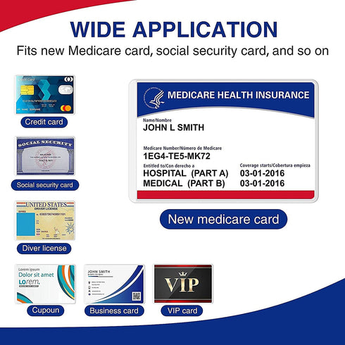 Fabmaker New Medicare Card Protector, 6 Pack Plastic Card Holder for Wallet Single 12 Mil Business Card Sleeve Waterproof Cards Plastic Protector for Credit Card Business Card Social Security Card ID Card