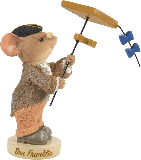 Enesco Tails with Heart Americana Benjamin Franklin Mouse Figurine, 2.99 Inch, Multicolor