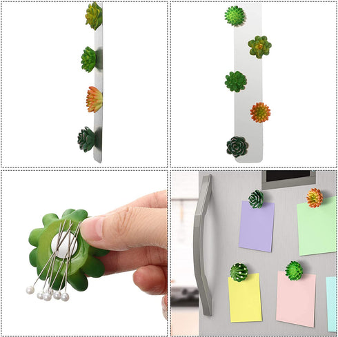 16 Pieces Cactus Succulent Refrigerator Magnets Plant Fridge Magnets Funny 3D Resin Stickers for Office Kitchen House