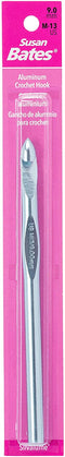 Susan Bates 5-1/2-Inch Silvalume Aluminum Crochet Hook, 9mm, Blue