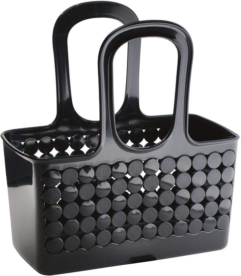 iDesign 79222 Orbz Plastic Bathroom Shower Tote, Small College Dorm Caddy for Shampoo, Conditioner, Soap, Cosmetics, Beauty Products, 11.25" x 5.25" x 12" - Black