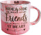 Long Distance Best Friend Birthday Gifts for Women - Funny Friendship Gift - Gifts for BFF, Bestfriend, Besties, Sister, Her - Side By Side Or Miles Apart - Cute Pink Marble Mug, 11.5oz Coffee Cup