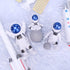 LUOZZY 3Pcs Astronaut Figurines Cake Topper Outer Space Cake Decoration Spaceman Model Display Miniature Astronaut Toys Set (Star)