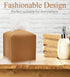 Livelab Tissue Box Cover, Square Decorative PU Leather Tissue Box Holder Modern Tissue Case Facial Paper Organizer Dispenser for Bathroom, Vanity Countertop, Night Stands, Desk, Car 5X5X5'' | Camel