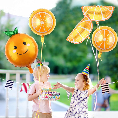 10 Pieces Orange Citrus Foil Balloon Cartoon Fruit Aluminum Foil Balloons Jumbo Birthday Tangerine Balloons for Little Cutie Baby Shower Summer Citrus Themed Boy Girl Birthday Party Decor Supplies