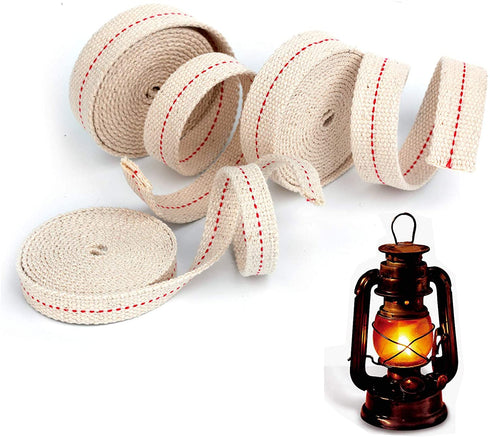 HuaArt 19.5 Foot /3 Rolls Oil Lamp Wick, 1/2 Inch Oil Lantern Wick, 3/4 Inch Flat Cotton Wick, 7/8 Inch Oil Lamp Wicks Burner with Stitch, 6.5 Feet per Roll