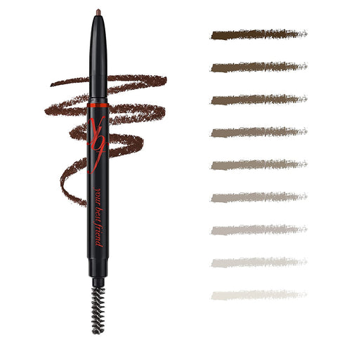 ybf Beauty Eyebrow Pencil - Universal Automatic Brow Pencil With Spoolie Brush - Perfect Eyebrow Makeup Shaper and Filler For Women - All Hair Colors & Skin Tones - Taupe Eyebrow Liner - 0.005 Oz