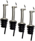 Southern Homewares Stainless Steel Free Flow Hinged Flip Top Pourer Wine Liquor Bottle Spout Stopper, Silver, 4-Pack