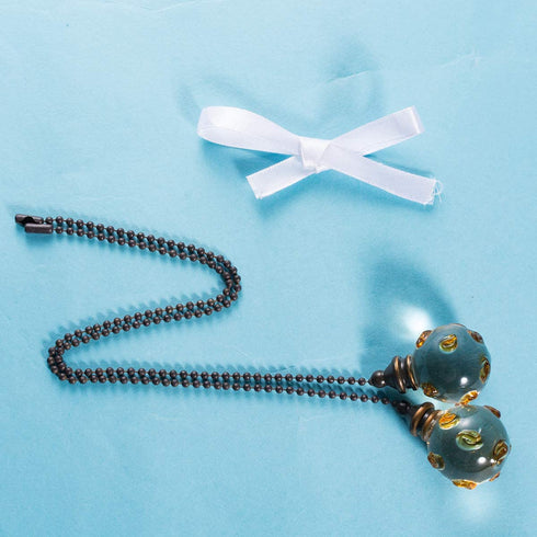 Crystal Ceiling Fan Pull Chains Hanging Amber Point Pendants Prism Pack Of 2