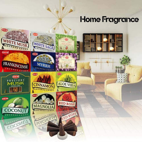 Hem 12 Assorted Boxes of Incense Cones, 12 X 10 (120 total)