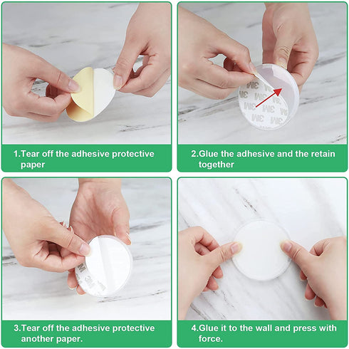 AYAYASTORY Adhesive Shower Curtain Rod Holder,No Slippage Wall Mount Retainer of Shower Rod for bathroom,Heavy Duty Tension Rod brackets No Drilling( Shower Curtain Rod Not Included ) (4 Pack)