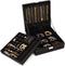 Two Layer Black Jewelry Box Organizer with Lock and Key, Display Case with Removable Tray (10.5 x 10.5 inch)